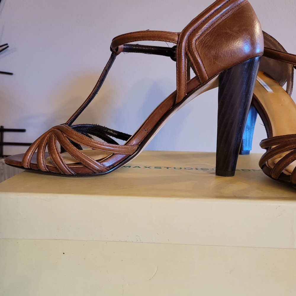 Max Studio Brown Strappy Heels
